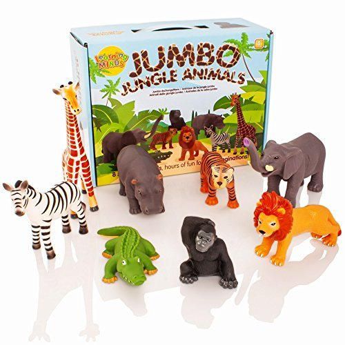 Learning Minds Conjunto de 8 Figuras Jumbo Jungle Animal
