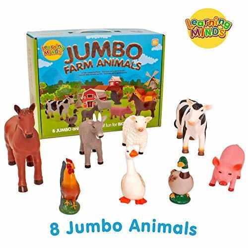 Learning Minds Conjunto de 8 Figuras Jumbo Farm Animal