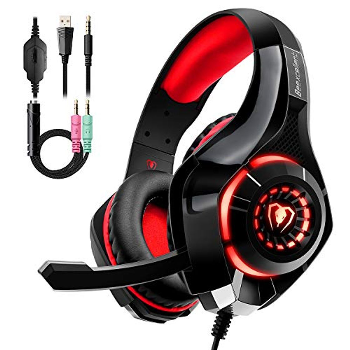Social Auriculares Gaming Premium Stereo con Microfono para PS4 PC Xbox One, Cascos