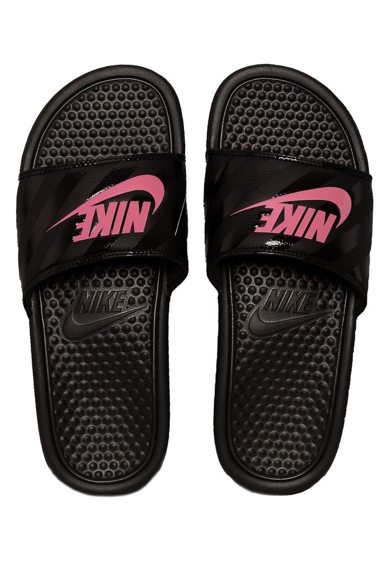 Fashion Nike - Benassi Just Do It Black/Vivid Pink/Blac - Girl Sandals ...