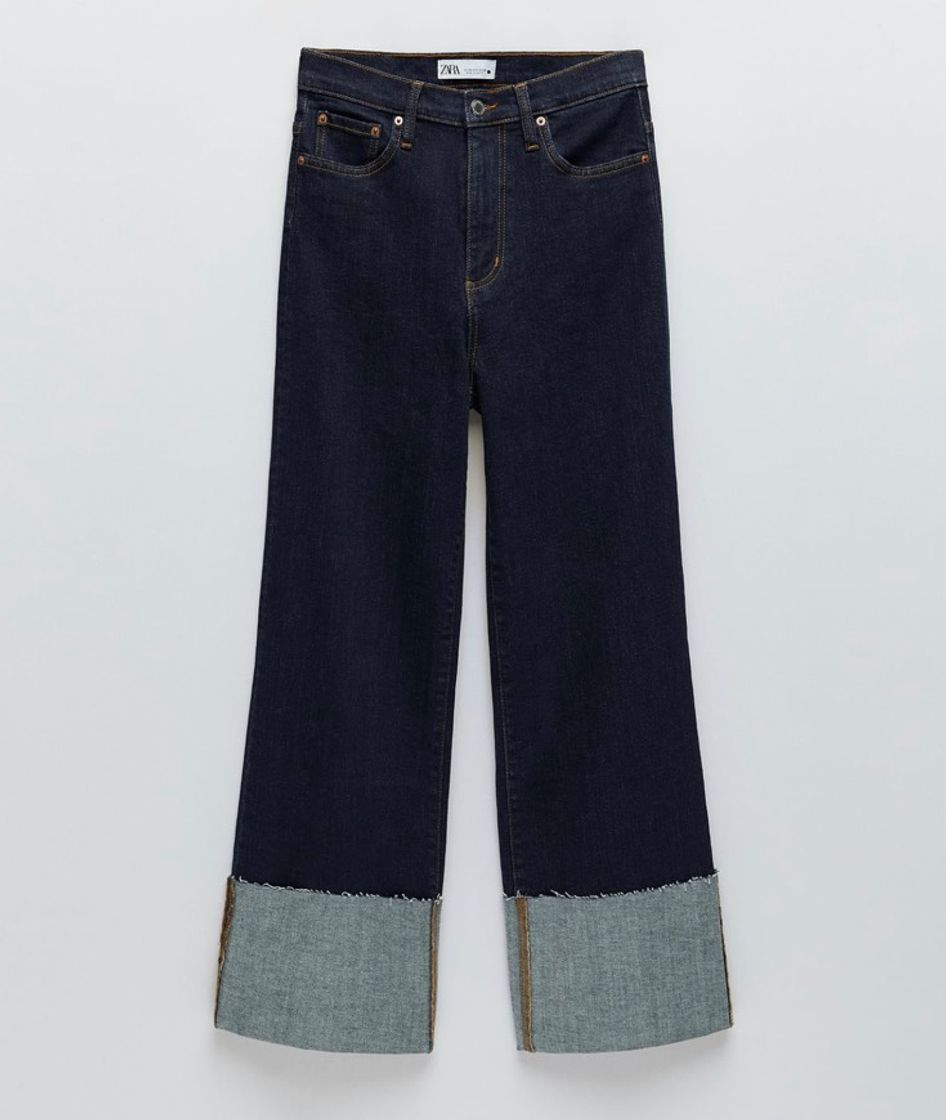 Moda JEANS ZW PREMIUM FOLDED UP WIDE-LEG SERENITY BLUE