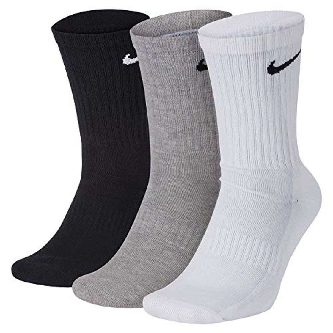 Product NIKE U NK Everyday Cush Crew 3Pr Calcetines, Unisex Adulto, whblk