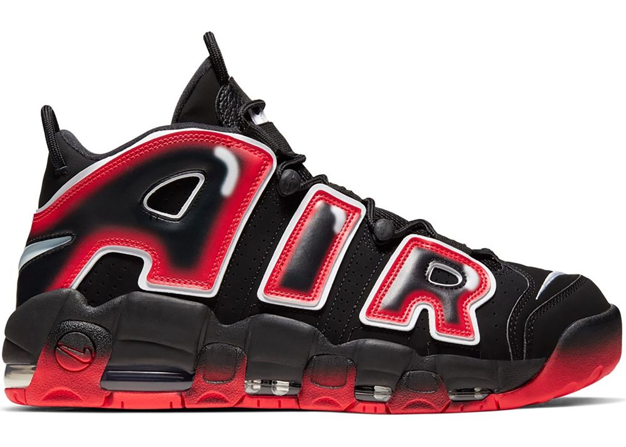 Moda Nike Air More Uptempo Black White Laser Crimson - CJ6129-001