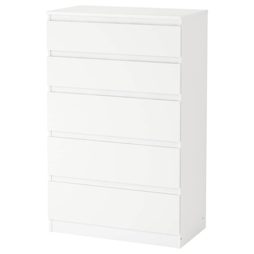 KULLEN Cómoda de 5 cajones, blanco, 70x112 cm