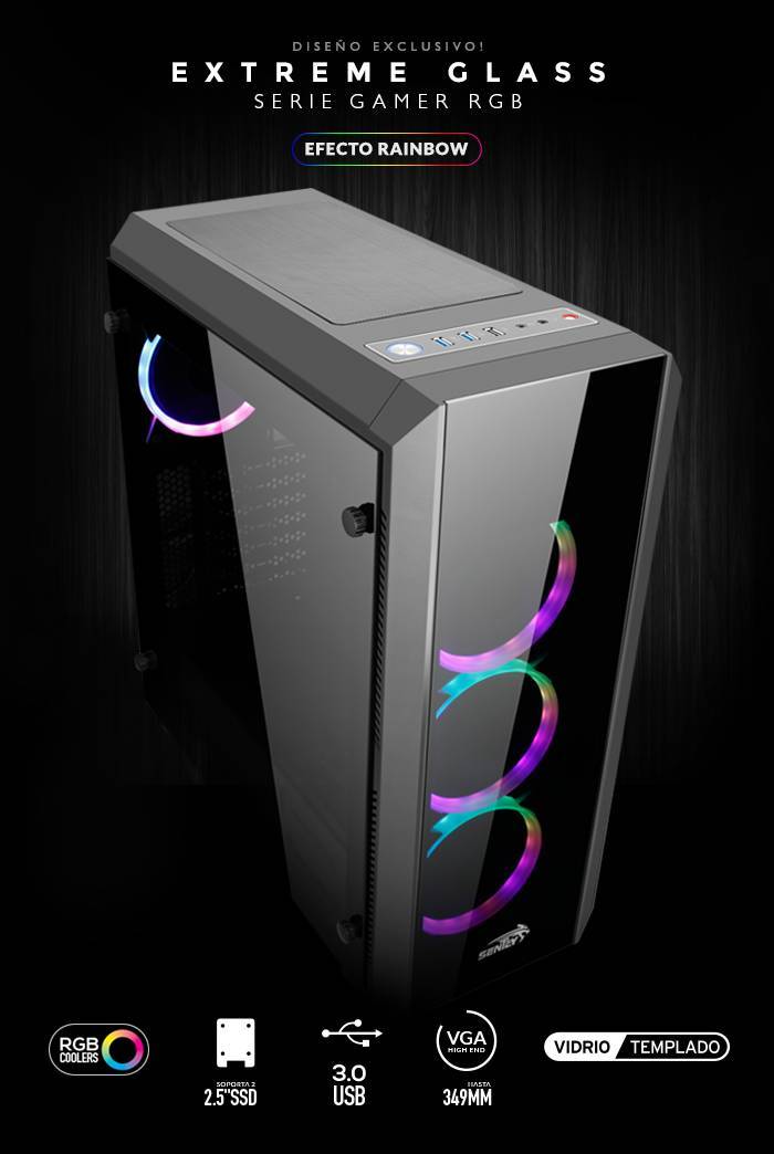 Fashion Sentey Z20 Extreme Glass RGB ATX (Torre/gabinete)