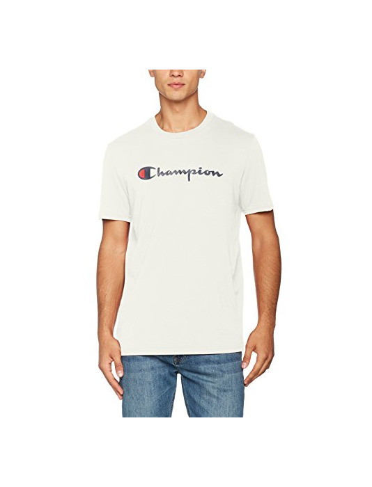 Moda Champion Classic Logo para Hombre Camiseta, Blanco