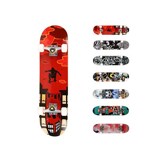 WeSkate Completo Skateboard 31"x8" 7 Capas Monopatín de Madera de Arce Skateboards