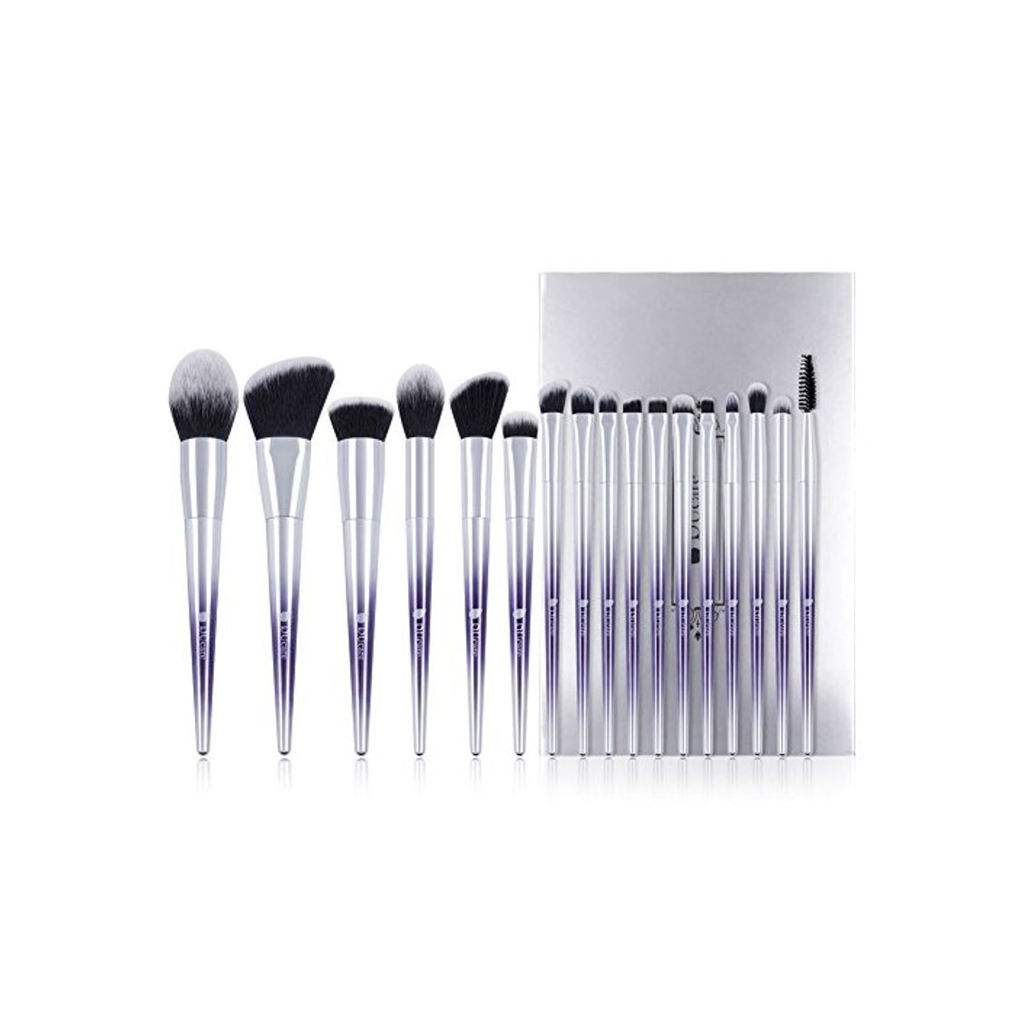 Social DUcare Brochas de Maquillaje Profesional 17 PCS Púrpura Color Base de Cara Sombra de Ojos Delineador de ojos Resaltador Kits de pinceles de maquillaje