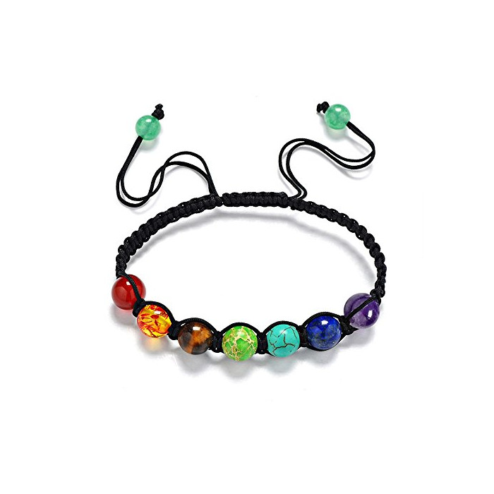 Fashion 7 chakras pulsera yoga jade ágata kundalini mujer terapias magneticas, curación energética