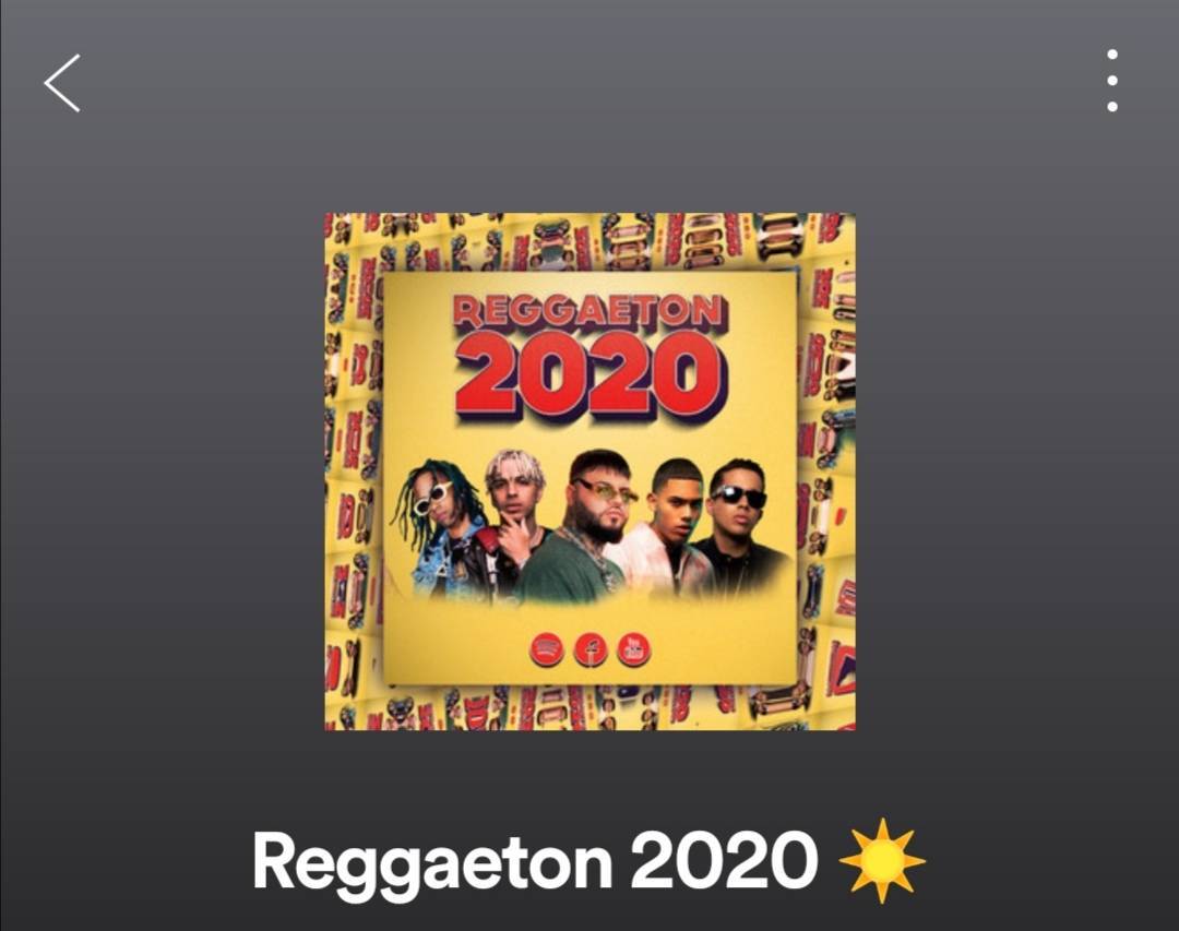 Canción Playlist de Reggaetón actual 