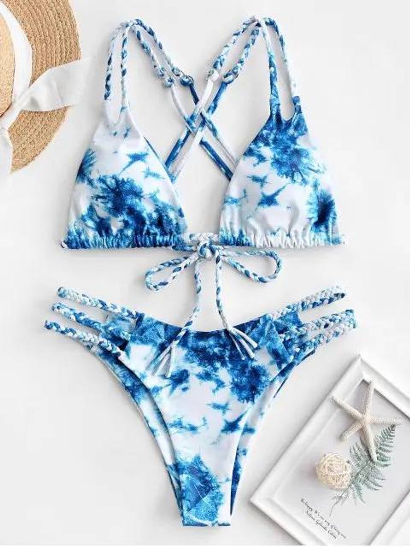 Moda Bikini Tie-Dye Trenzado Blue Ivi