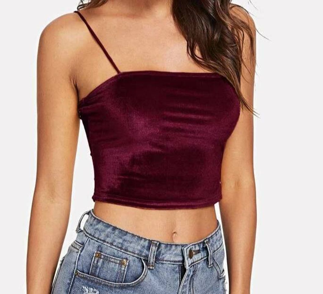 Fashion TERCIOPELO VINO Cami Crop Top | SHEIN USA