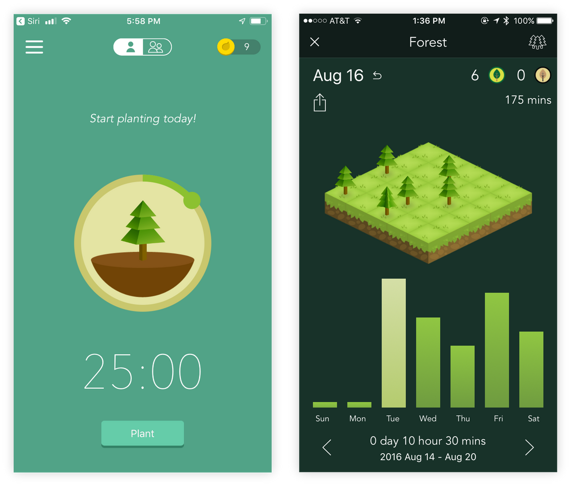 App Plantie - Stay focused