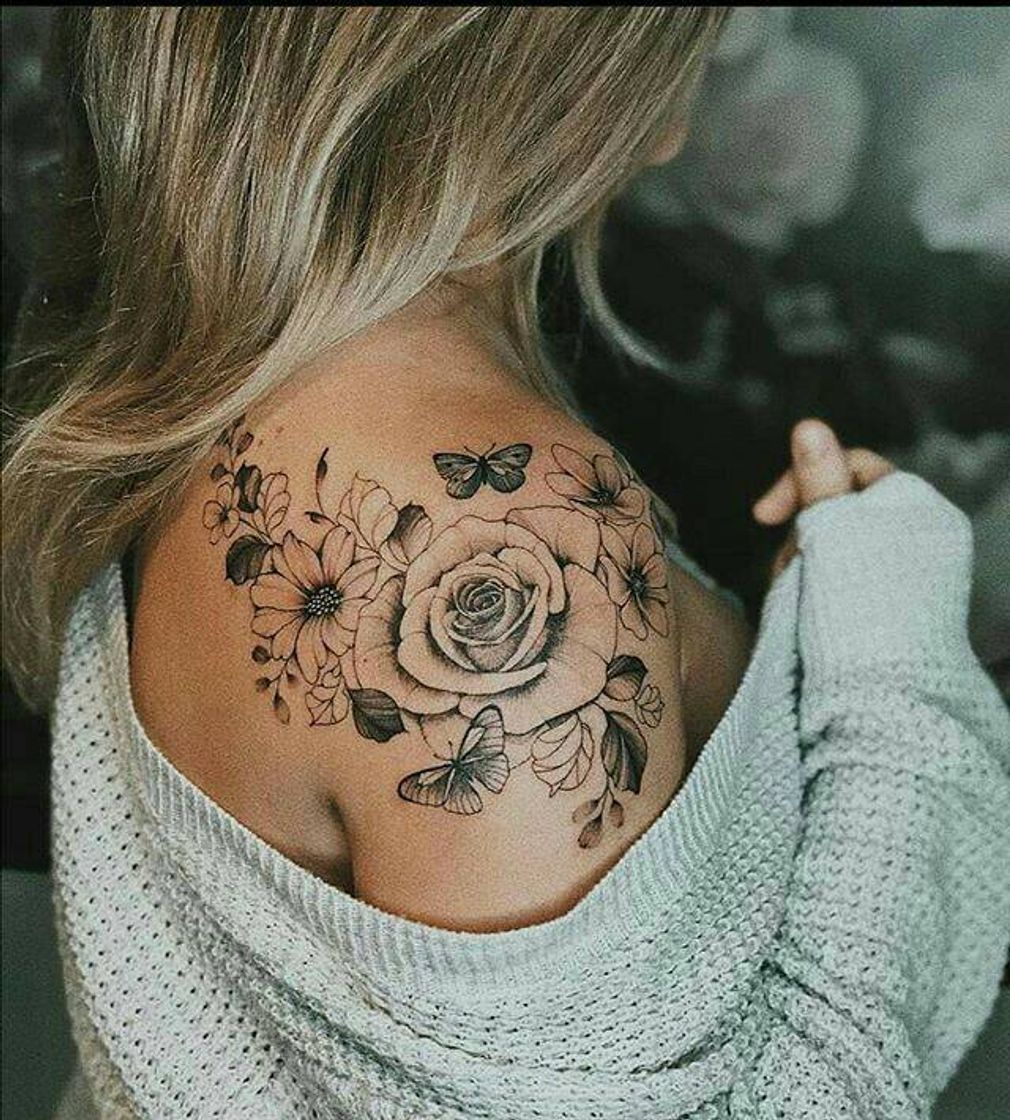 Moda Tatuagem de flor 