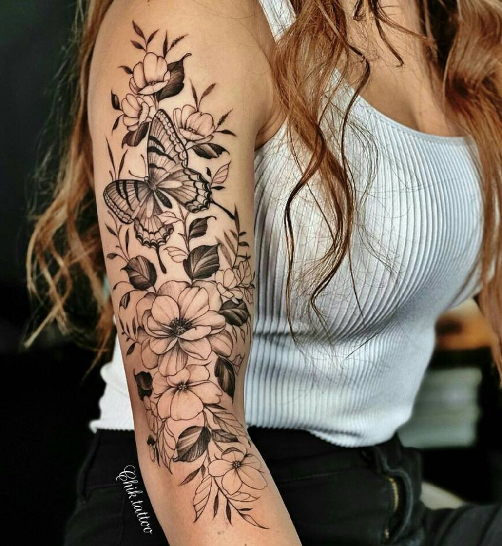 Moda Tatuagem de flor