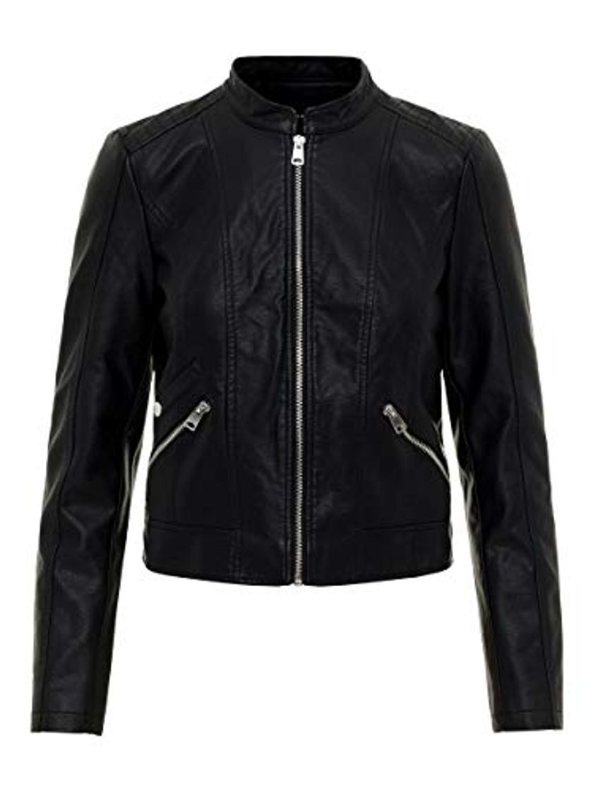 Social Vero Moda Vmkhloe Favo Faux Leather Jacket Noos Chaqueta, Negro