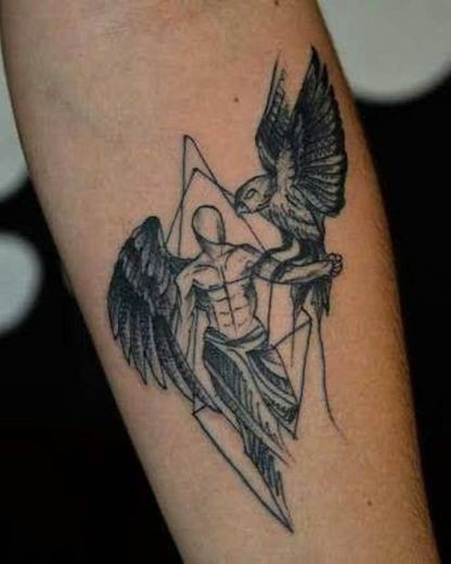 Tattoo Anjo e Ave 
