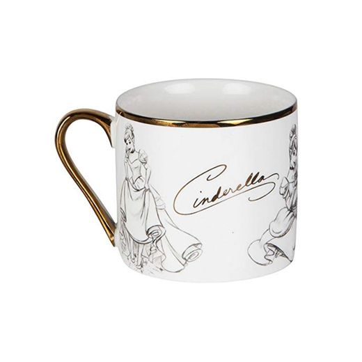Disney Classic Cenicienta taza de cerámica coleccionable en caja con borde dorado y asa