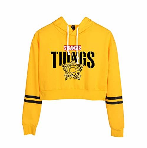 Moda Ketamyy Mujer Juveniles Chicas Stranger Things Cropped Sudadera con Capucha Impresión De