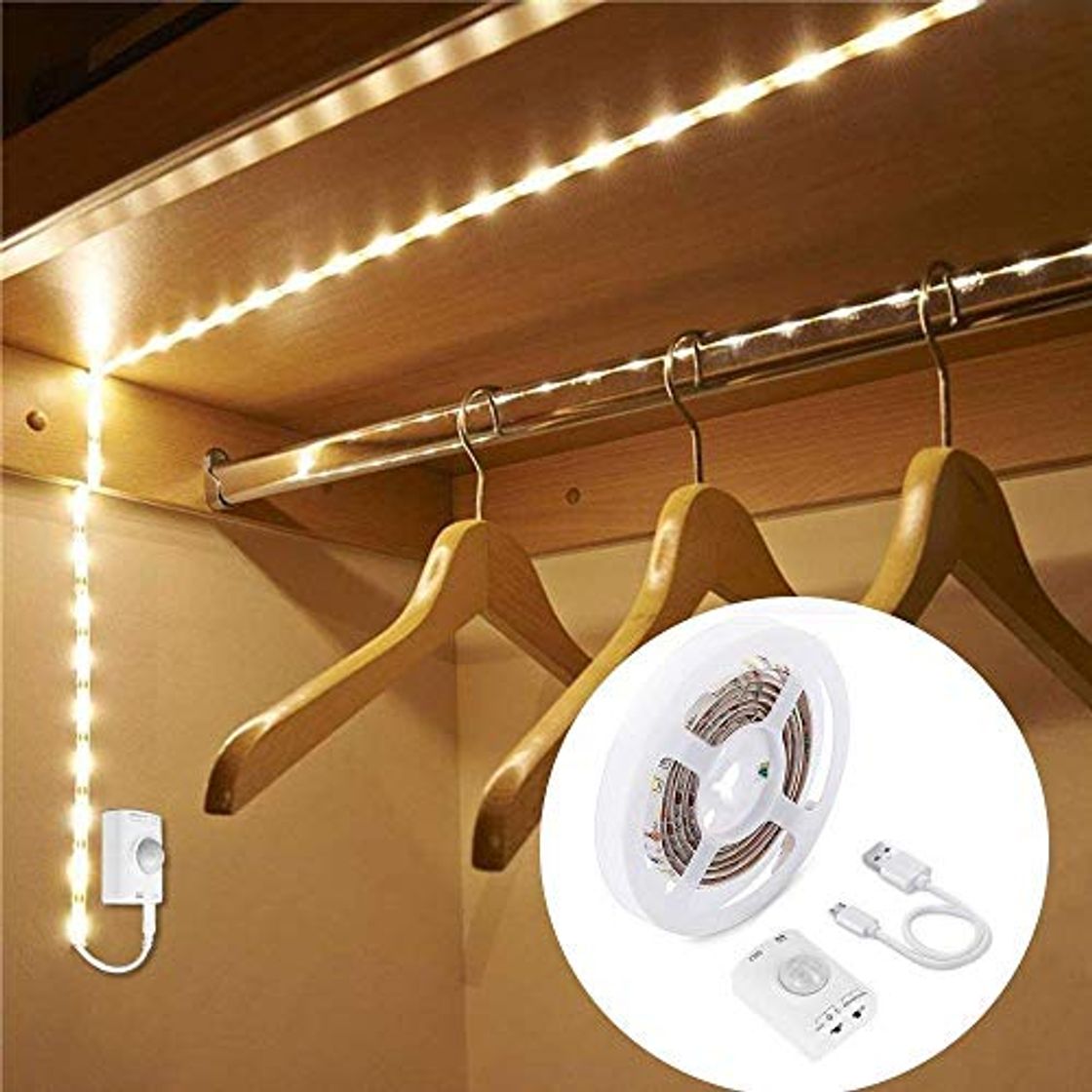 Product LUXJET® Recargable 30LED 1M tira luz cuerda,Luz Armario Luz LED Nocturna con