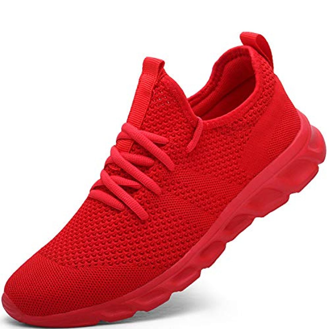 Fashion Zapatillas de Running para Hombre Casual Tenis Asfalto Zapatos Deporte Fitness Gym Correr Gimnasio Deportives Transpirables Seguridad Atlético Trekking Bambas Plataform Sneakers Rojo 46 EU