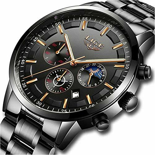 Social LIGE Relojes Hombre Impermeable Deporte Cuarzo Analógico Reloj Hombre Moda Casual Cronógrafo