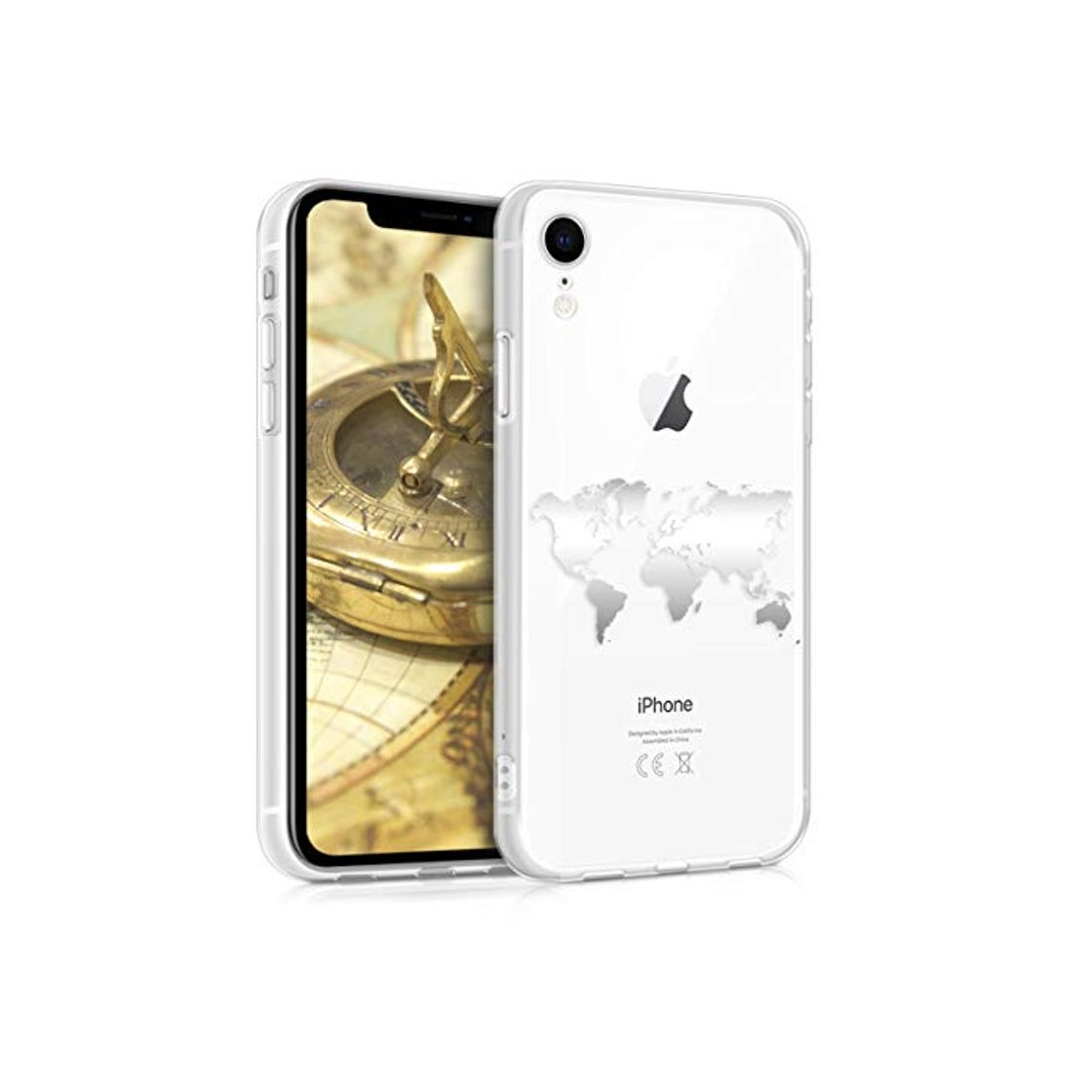 Electronic kwmobile Funda Compatible con Apple iPhone XR - Carcasa de TPU Mapa