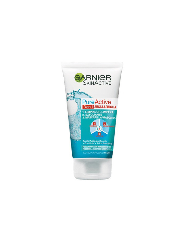 Belleza Garnier Skin Active - Pure Active 3 en 1 - Limpiador