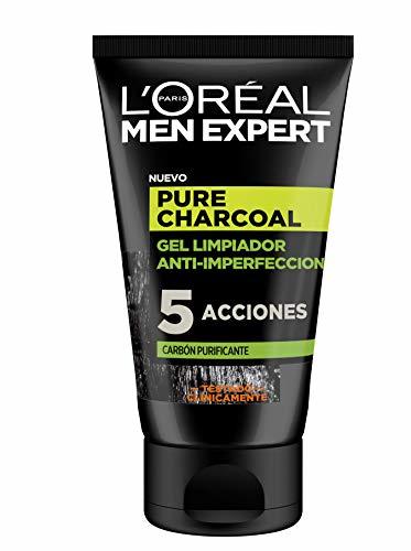 Lugar L'Oreal Men Expert Pure Charcoal, Gel Limpiador Anti-Imperfecciones con Carbón Purificante, 1