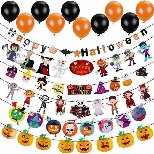Lictin Conjuntos de Decoraciones de Fiesta de Halloween Paquete de 6 decoración