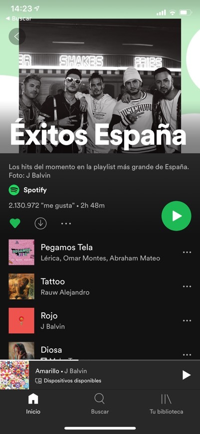 Canción Éxitos España