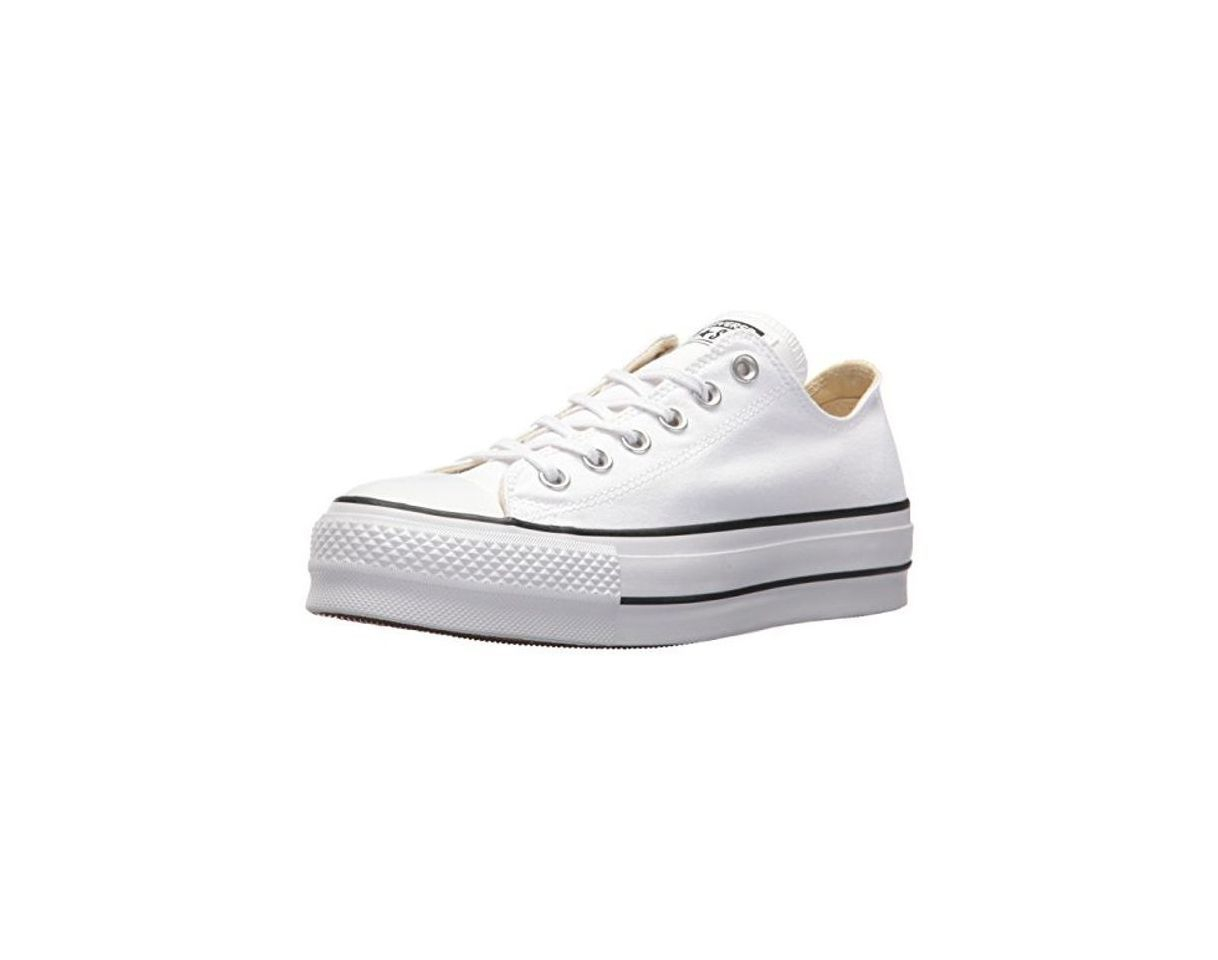 Moda Converse Chuck Taylor CTAS Lift Ox Canvas, Zapatillas para Mujer, Blanco