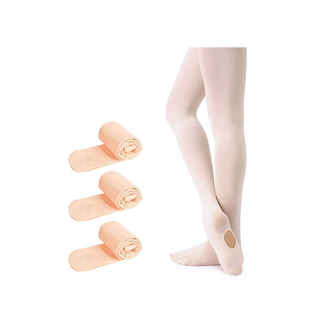 Product Soudittur Medias Convertibles de Ballet Danza para Niñas y Mujer 90 DEN en Rosa 3 Pares