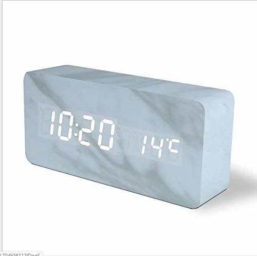 Place minghui Snooze Multifunción LED Reloj Despertador Mármol Reloj Digital Tiempo De Inducción