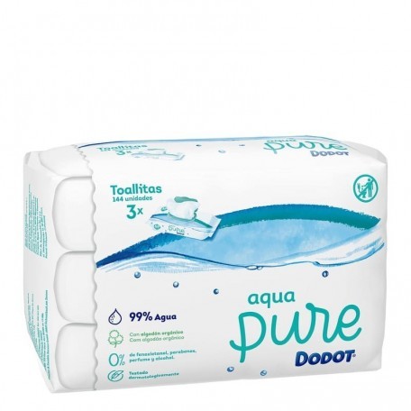 Moda Con 99% agua y algodón orgánico TOALLITAS Aqua Pure de Dodot