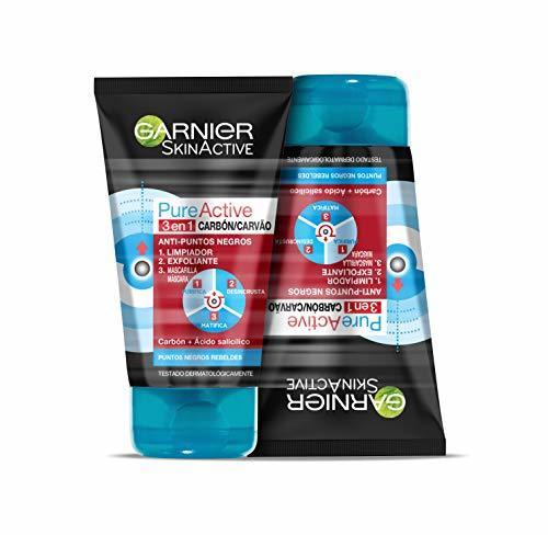Social Garnier Skin Active Pure Active Gel limpiador y exfoliante facial con carbón