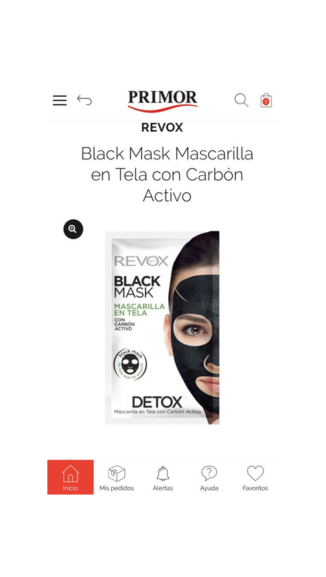 Mascarilla con carbón activo