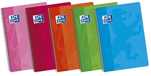 Oxford Classic 100430166 - Pack de 5 cuadernos espiral de tapa blanda