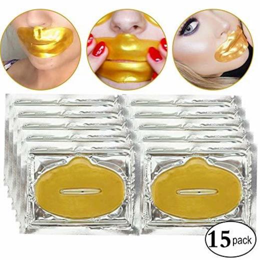 15 parches de colageno oro para humectar labios
