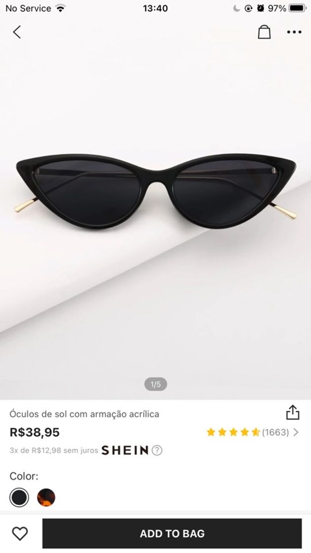 Moda SHEIN óculos de sol com armação acrílica