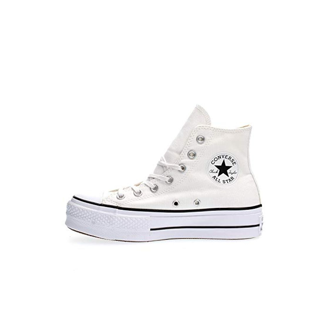 Fashion Converse Chuck Taylor CTAS Lift Hi, Zapatillas para Niñas, Blanco