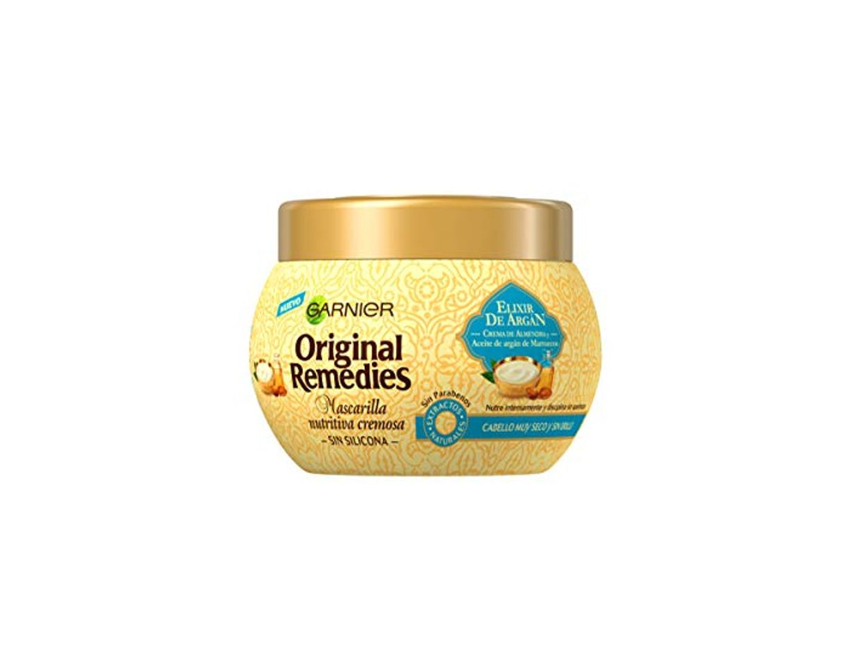 Social Garnier Original Remedies Elixir de Argán Mascarilla capilar nutritiva cremosa sin silicona