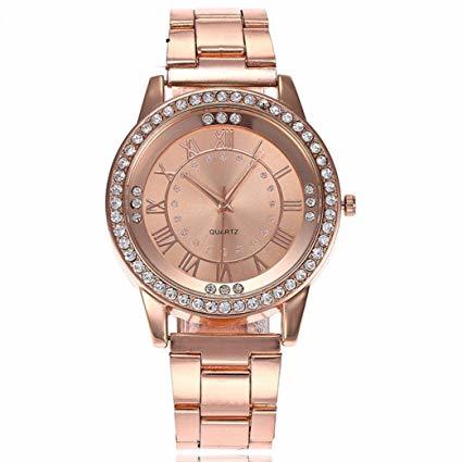 Producto FAMILIZO Mujeres Hombres Elegante Moda De Cristal Rhinestone De Acero Inoxidable Reloj