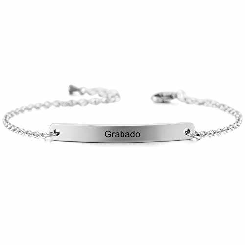 Fashion Besteel Pulseras de acero inoxidable para mujeres Pulsera inicial de cadena para