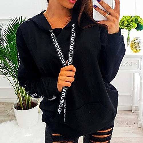 Fashion ❤️ Sudadera con Capucha Mujer Tallas Grandes Moda Sudadera de Empalme para