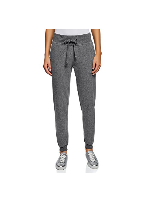 Moda oodji Ultra Mujer Pantalones de Punto Deportivos, Gris, ES 34