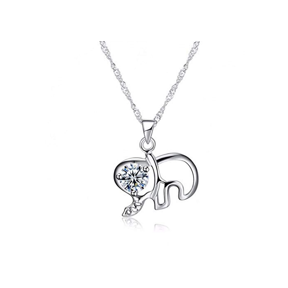 Product FyaWTM Collar Colgante For Plata de Ley 925 Lindo Elefante Abrazo Collares