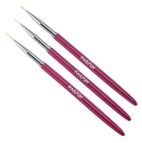 Striper Brocha set 3 piezas) [Color Rosa] para nail art onestroke acrílico Colores