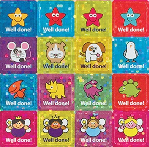 Electronic Adhesivo Sticker Factory cuadrado de 12 mm"Well Done!" Mini adhesivo brillante