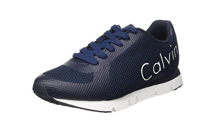 Moda Calvin Klein JeansJack Mesh/rubber Spread - Zapatillas Hombre, Azul - Bleu